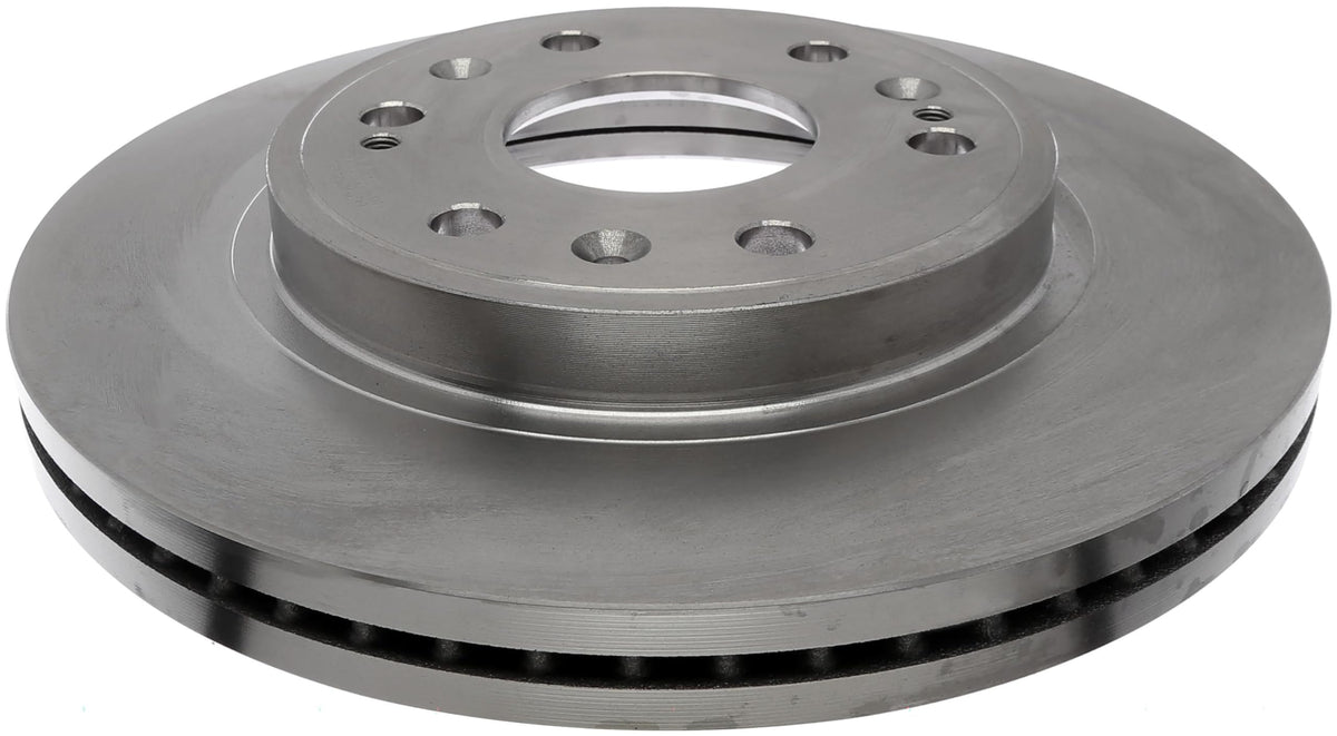ACDelco front rotor packaging and face showing reliable replacement and fitment benefit
