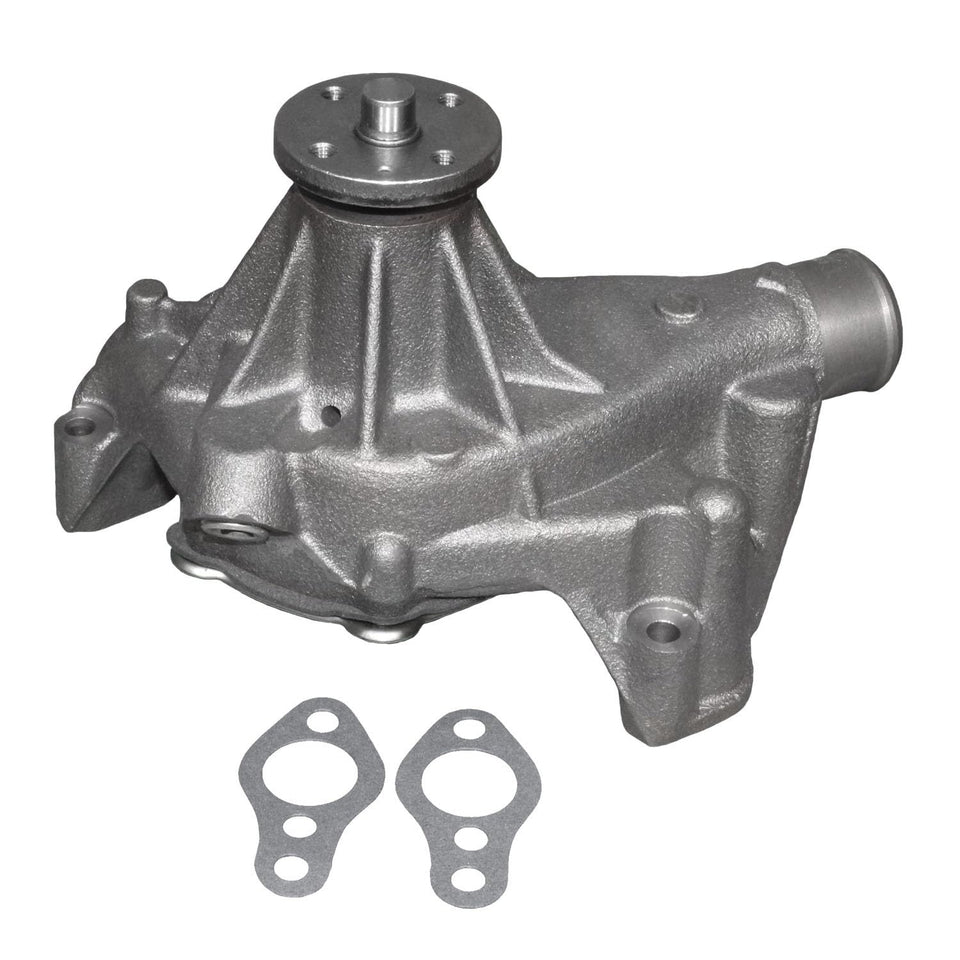 ACDelco front view of water pump showing mounting flanges and outlet for reliable fit