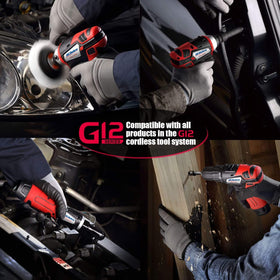 ACDelco G12 charger size comparison beside toolbox showing portable convenience