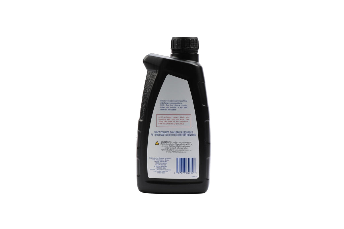 ACDelco gear oil being poured into a transfer case showing reliable service use