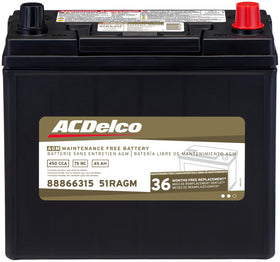 ACDelco Gold battery front packaging showing fit and warranty benefits