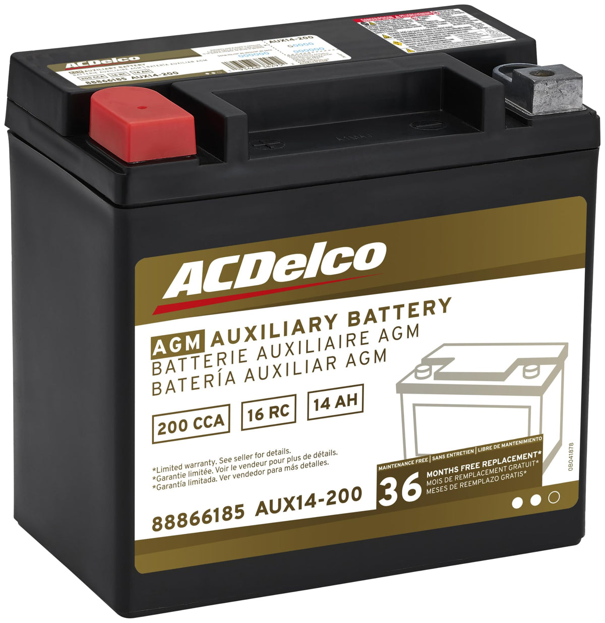 ACDelco Gold label detail highlighting part number and warranty for easy identification