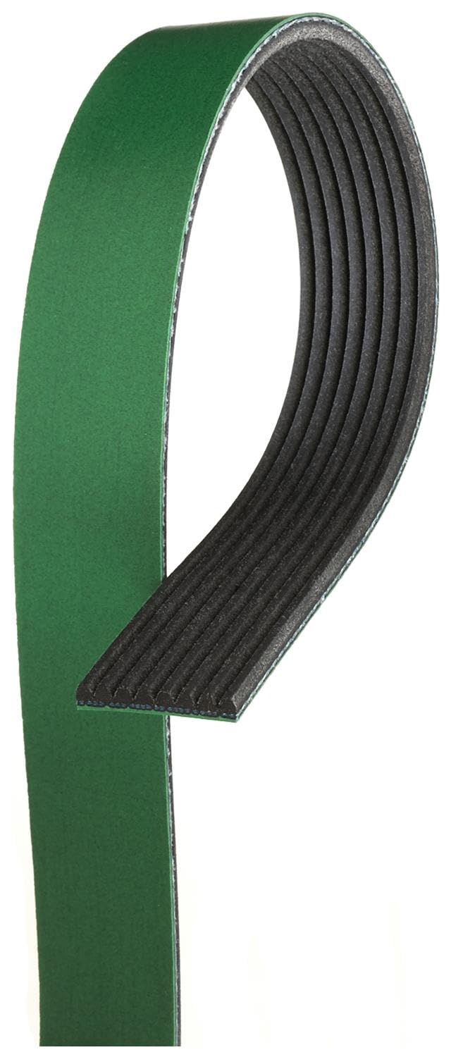 ACDelco Gold close-up of ribbed belt profile showing durable EPDM and green overcord for longer life