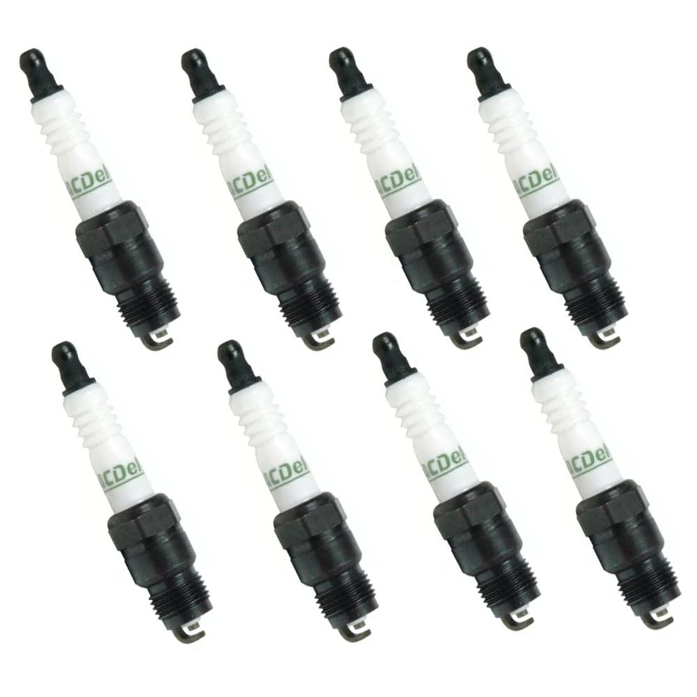 ACDelco R45 front packaging showing eight plugs and easy identification benefit