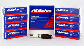 ACDelco R45TS front packaging showing eight spark plugs and rebate offer for easy purchase