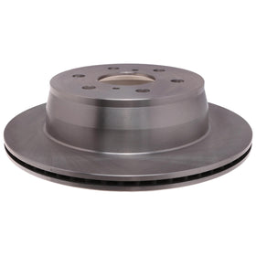 ACDelco rear rotor front view showing solid mounting face and bolt holes, reliable fit
