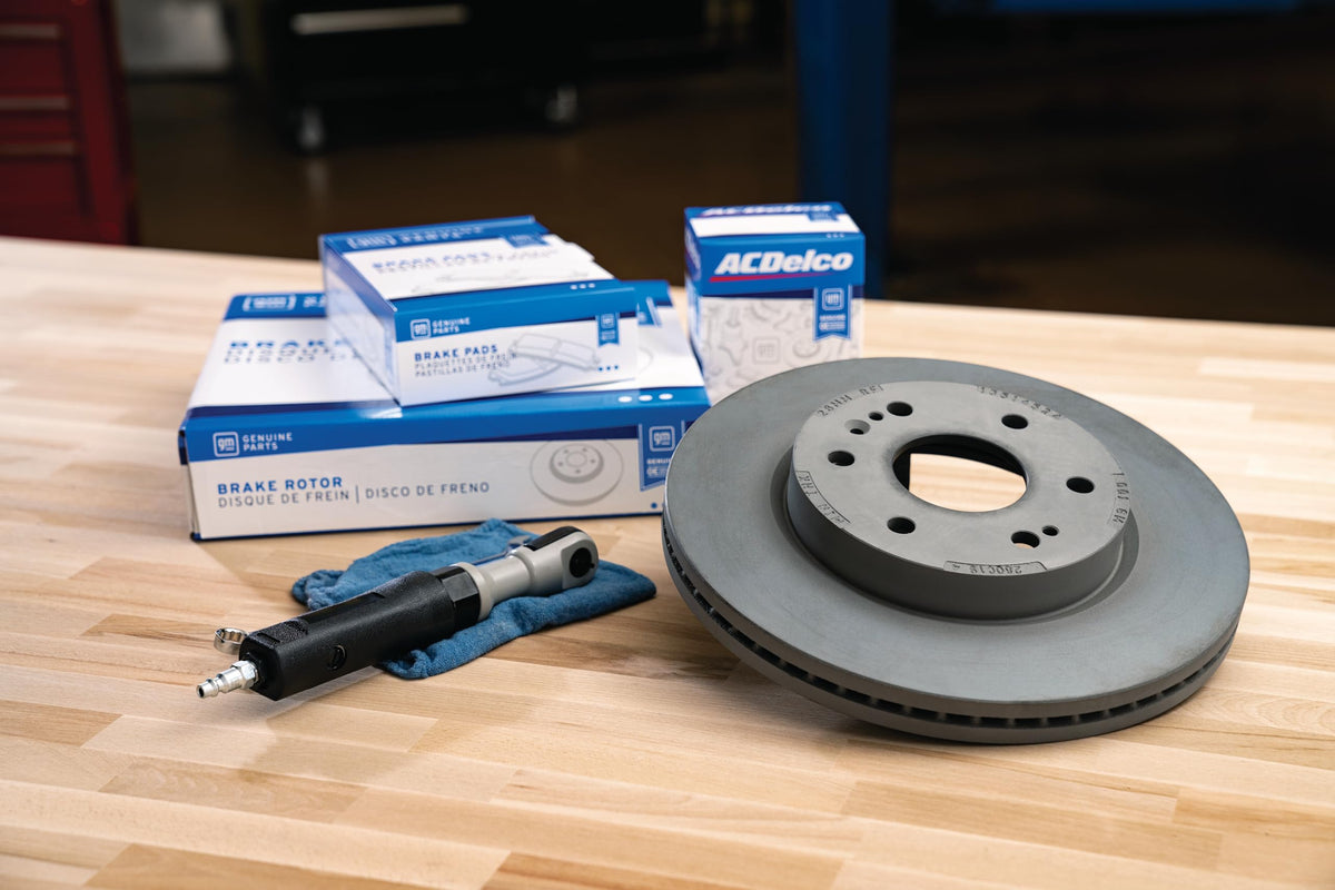 ACDelco rotor installed on vehicle front hub demonstrating fit and reliable braking