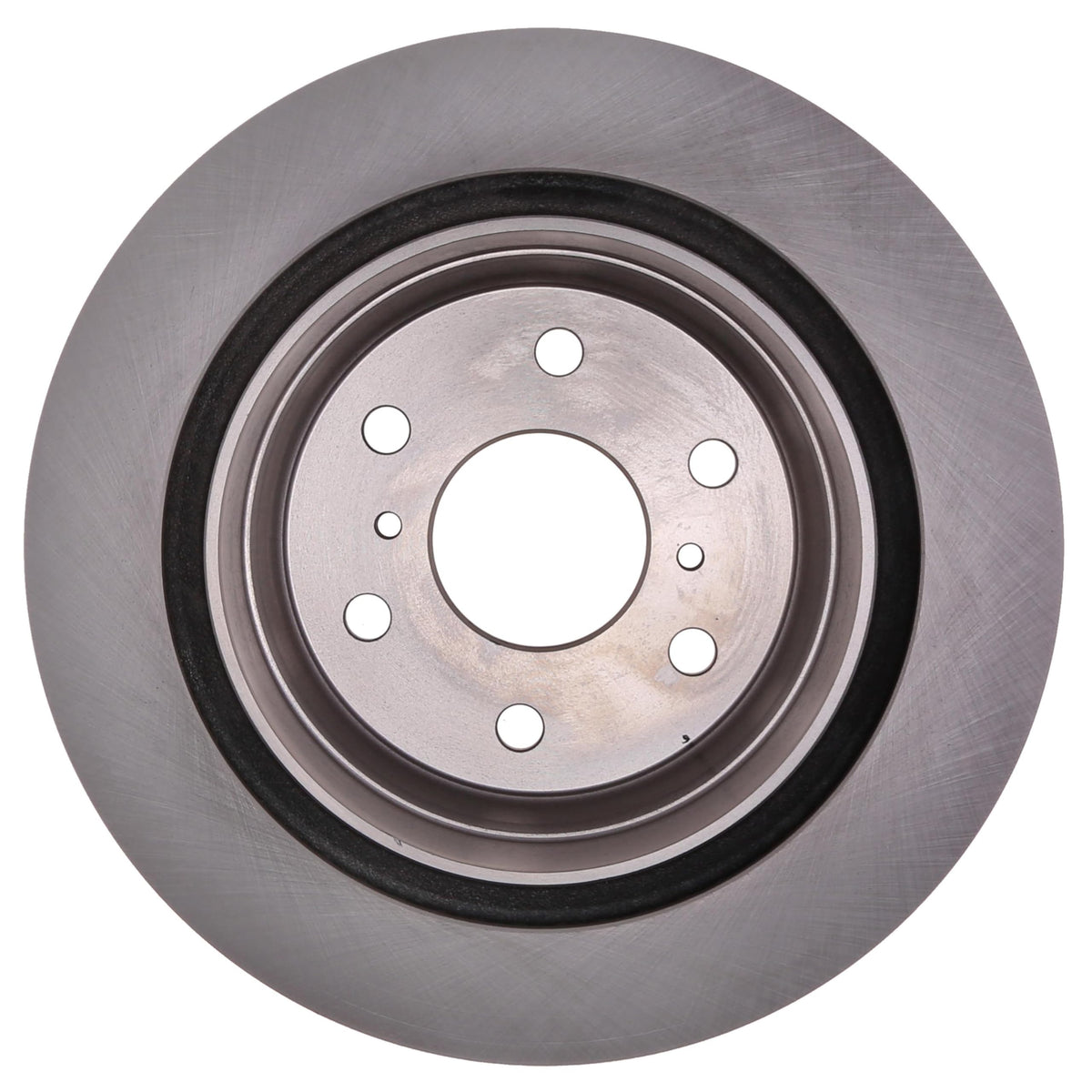 ACDelco rotor surface finish detail showing non-directional grind, reduced braking noise