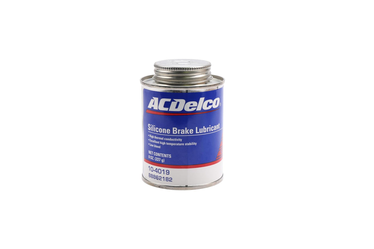 ACDelco silicone brake lubricant front can showing label and 8 oz size benefit