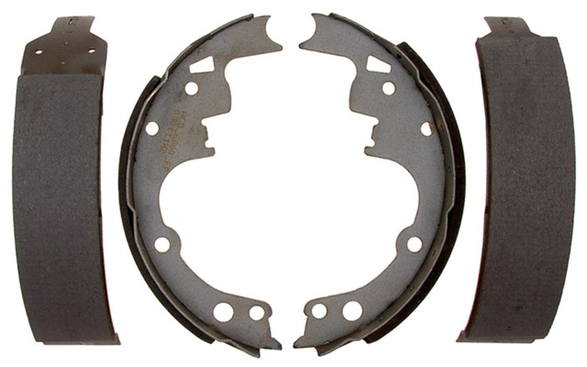 ACDelco bonded rear drum brake shoe front view showing fitment and quiet performance