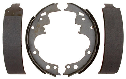 ACDelco bonded rear drum brake shoe front view showing fitment and quiet performance