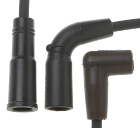 ACDelco wire set boot and terminal close-up revealing silicone insulation and corrosion-resistant tip