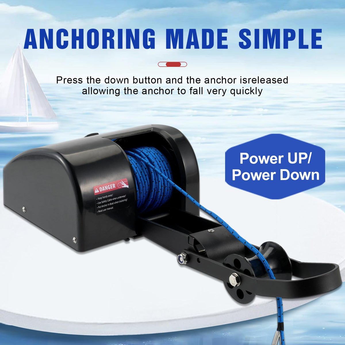 Acdet wireless remote control in hand for safer single-operator anchoring