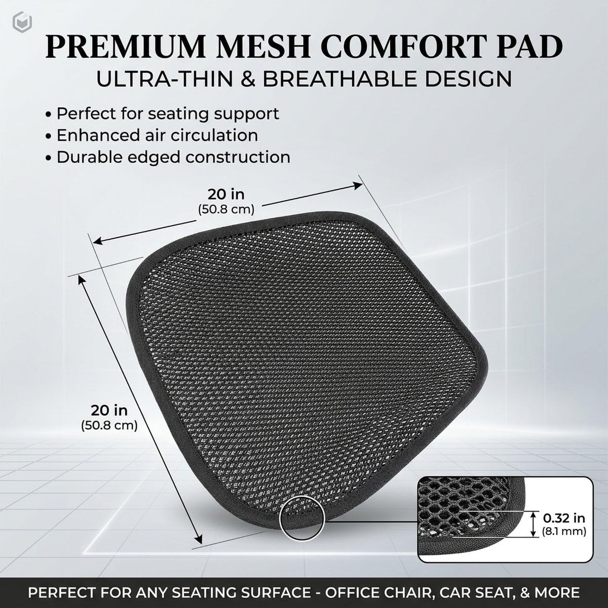 acdiac back surface non-slip detail ensuring secure seat placement