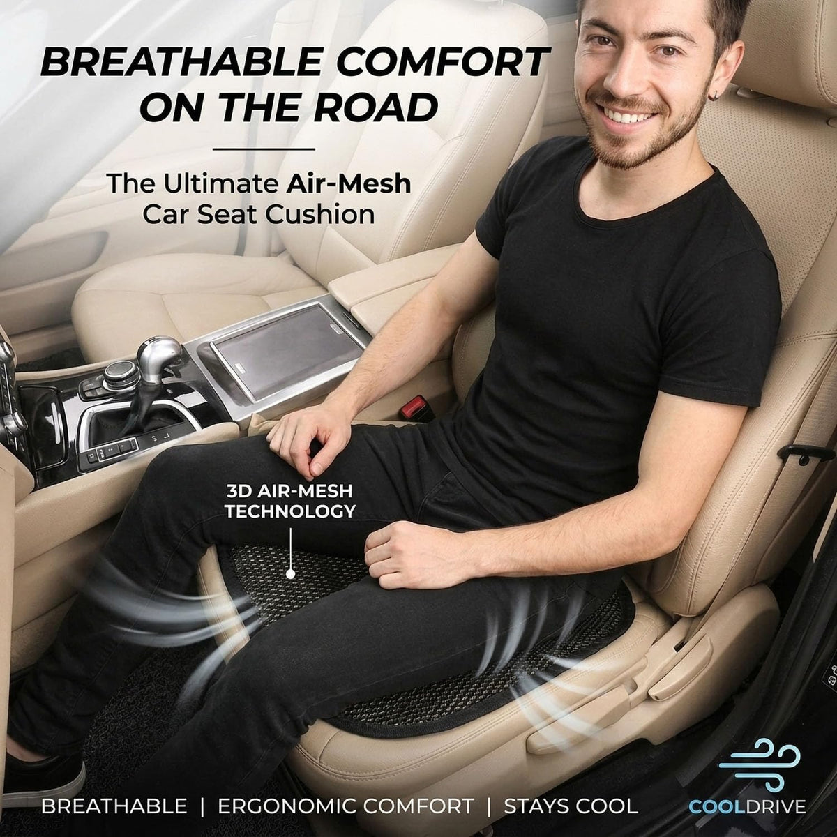acdiac installed on driver seat demonstrating cooler driving comfort
