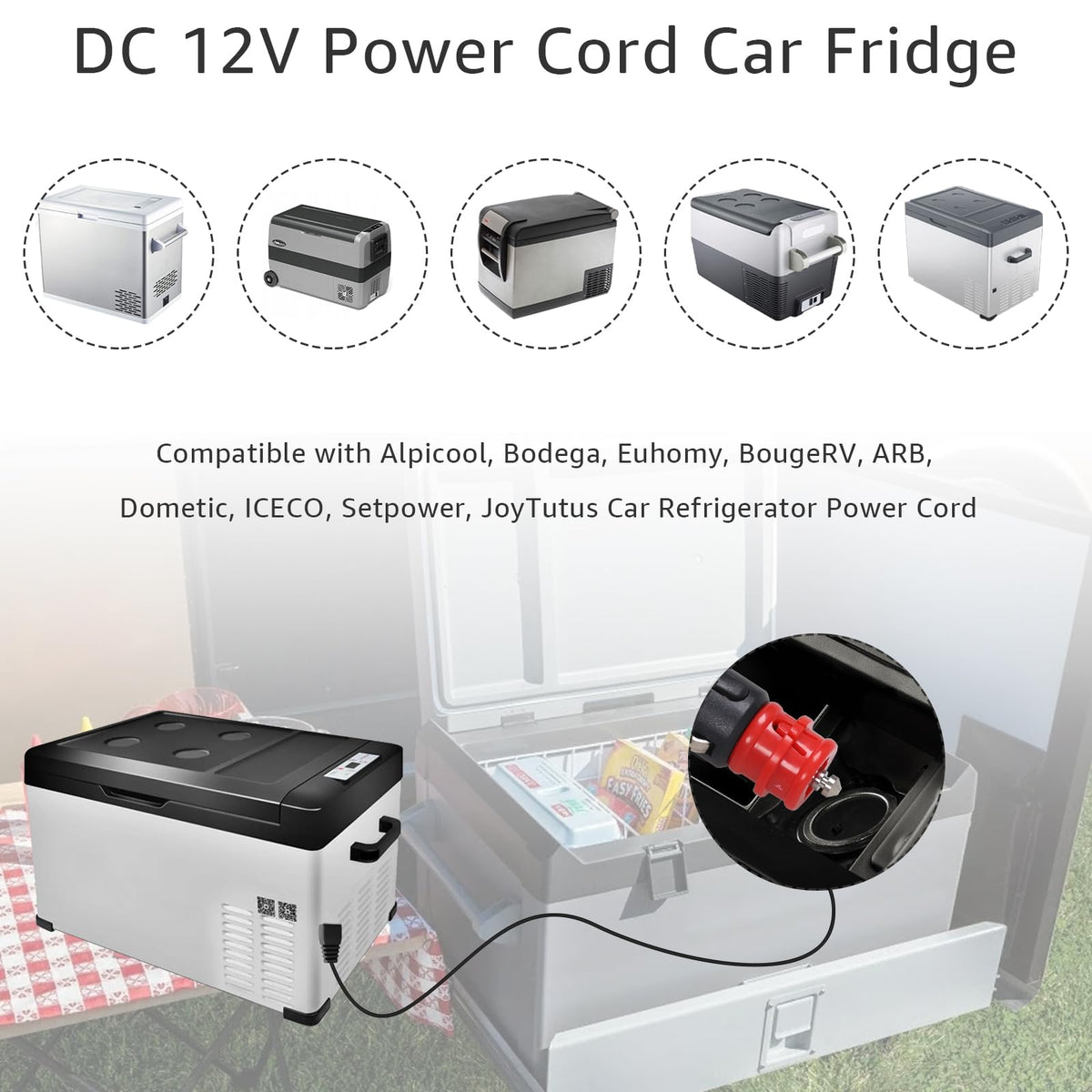 ACEANEA plug inserted into car accessory socket providing stable DC power