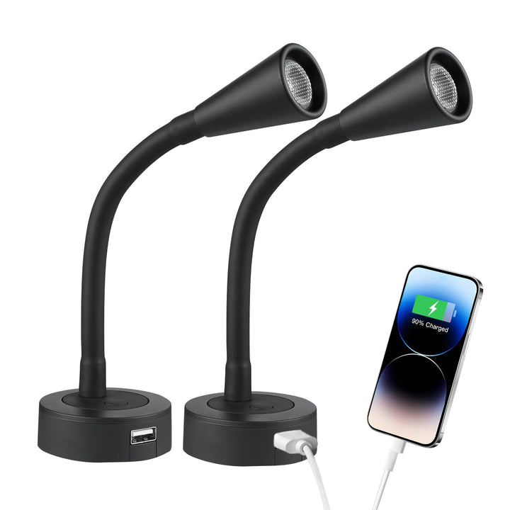 acegoo front facing mounted light showing neat surface mount and bright beam for reading