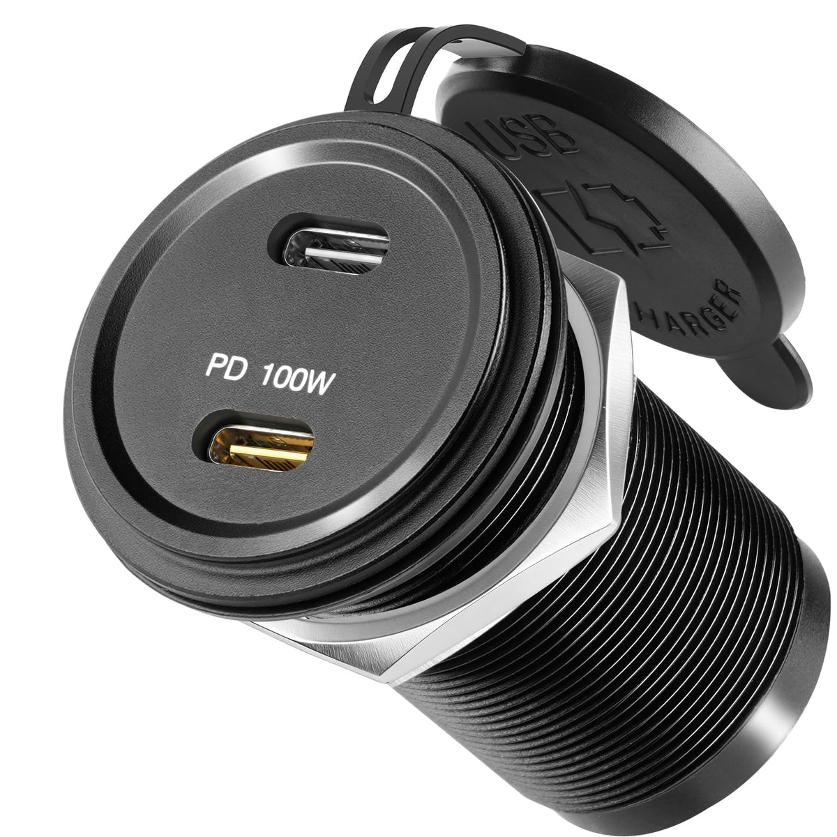 acegoo front panel outlet showing dual Type‑C ports and neat bezel for reliable access