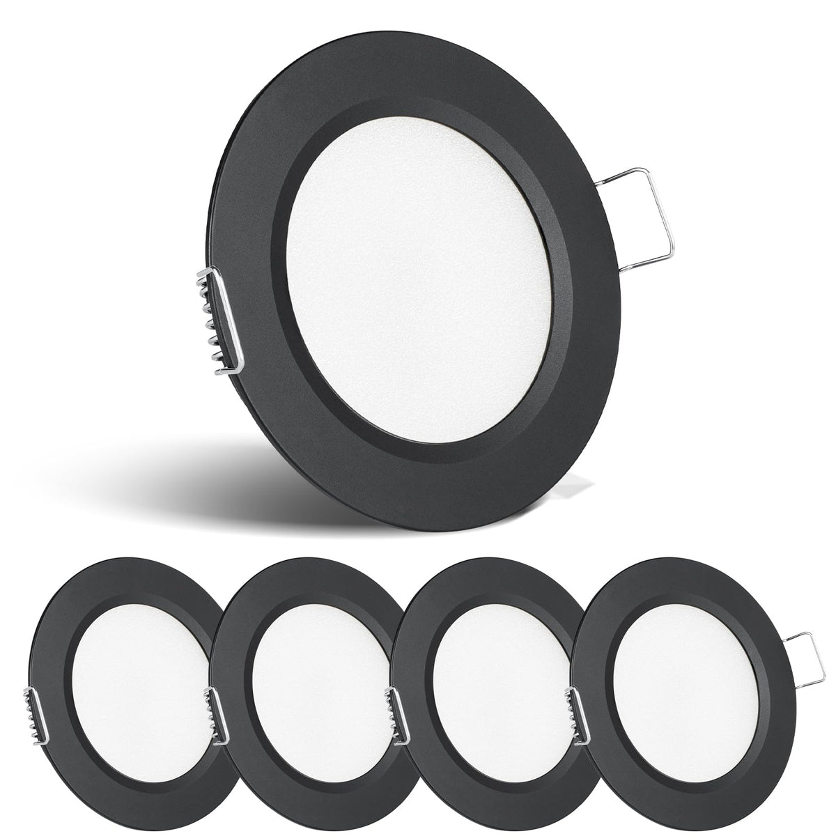 acegoo front-mounted puck light showing clean flush installation and bright illumination
