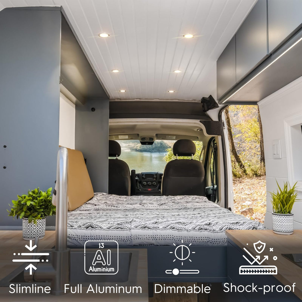 acegoo installed in RV ceiling providing clean flush-mounted illumination