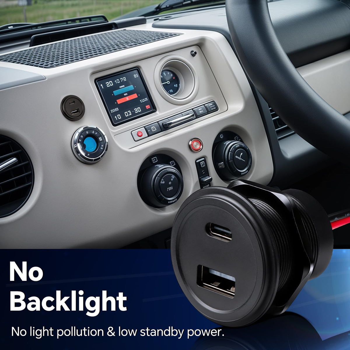 acegoo installed in RV dashboard demonstrating easy upgrade and clean integration