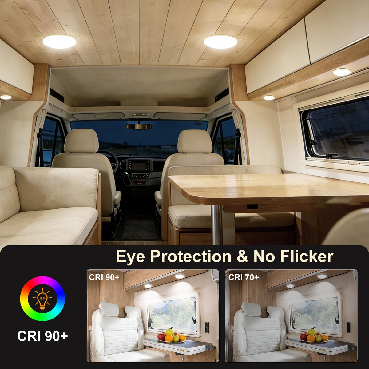 acegoo installed in RV kitchen illustrating clear task lighting benefit