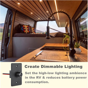 acegoo dimmer mounted in RV control panel, saves space and organizes wiring