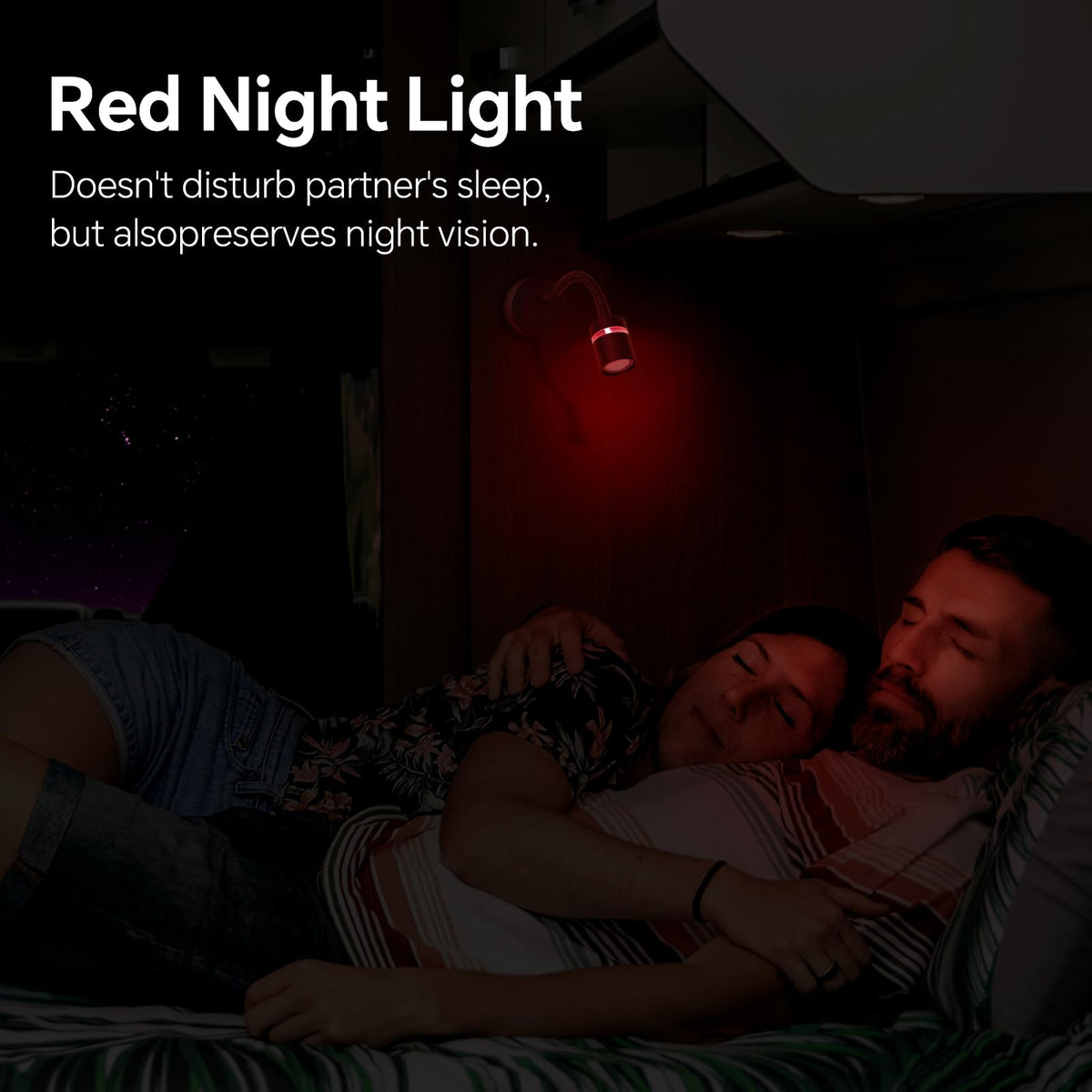 acegoo reading in RV lifestyle showing focused illumination for comfort