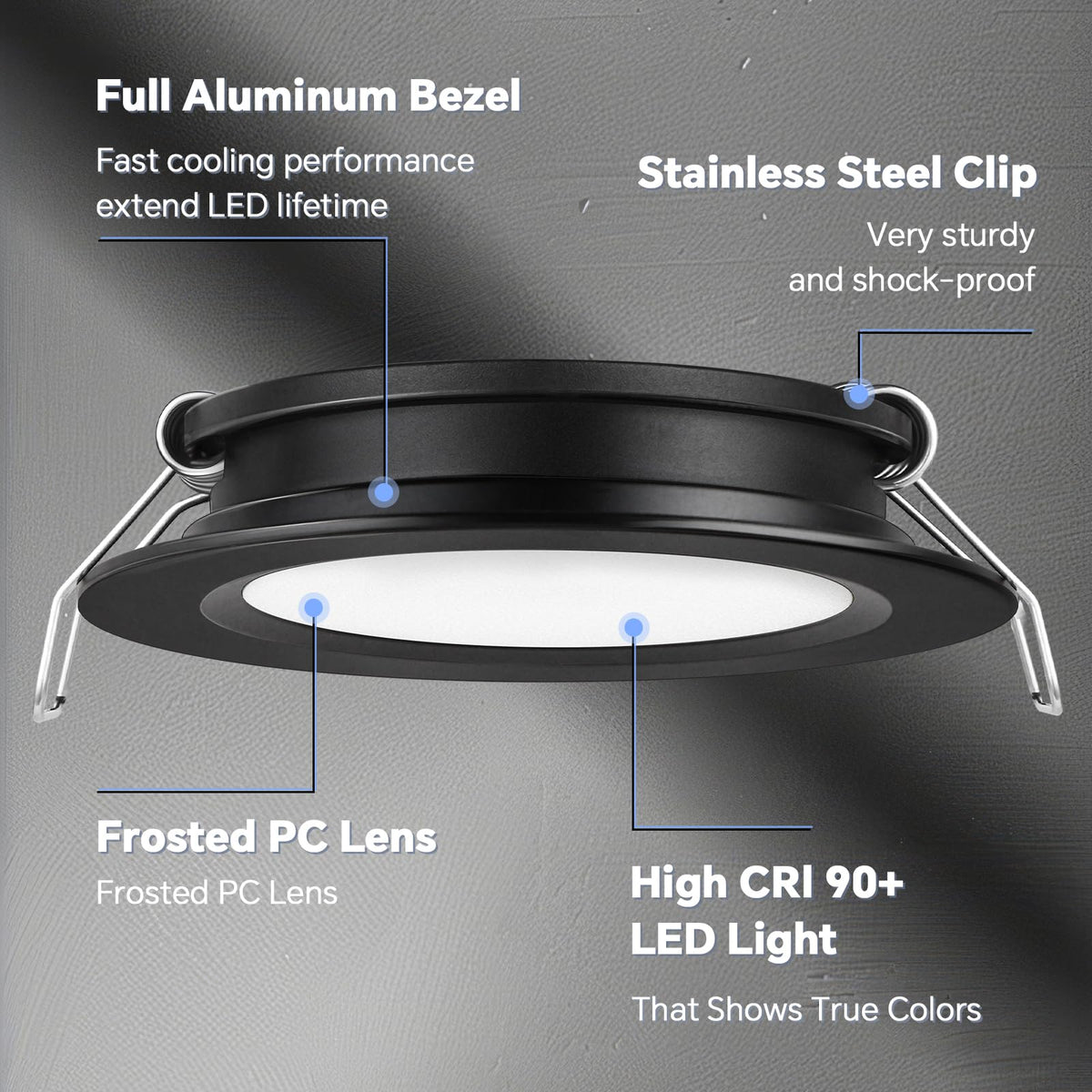 acegoo stainless steel spring clip mounting detail providing vibration-proof security