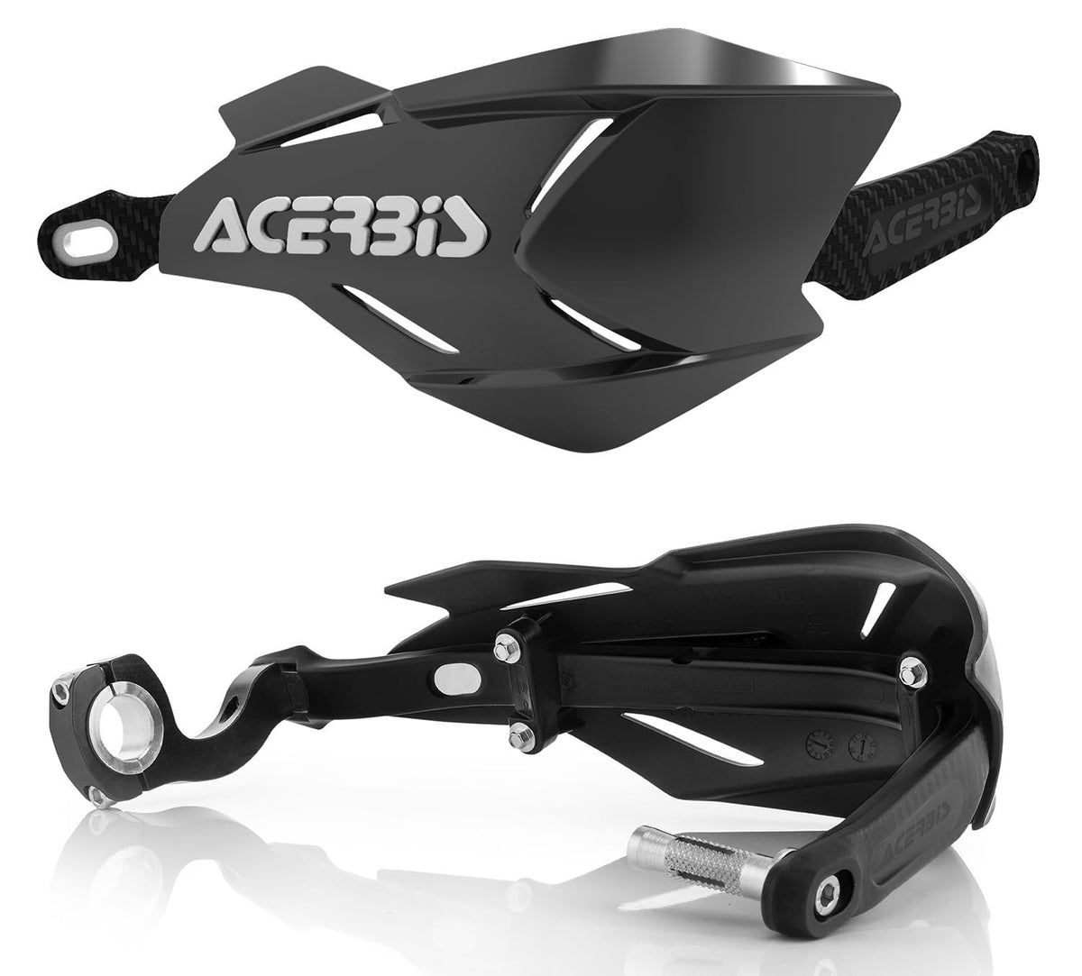 Acerbis X-Factory handguard front view showing closed shield and full lever protection