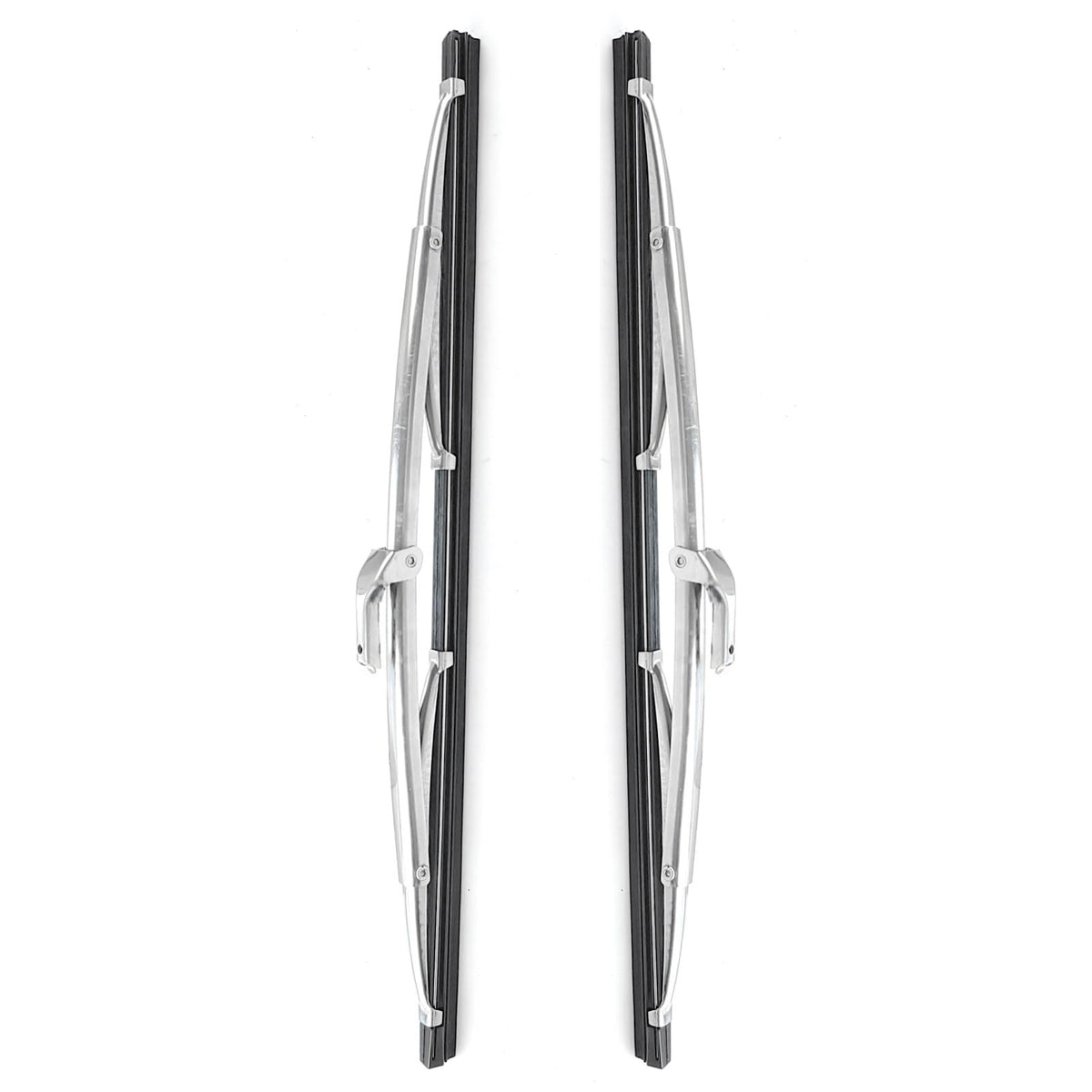 AceSupever front view of 15in wiper blades showing polished finish and fit
