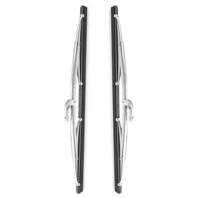 AceSupever front view of 15in wiper blades showing polished finish and fit
