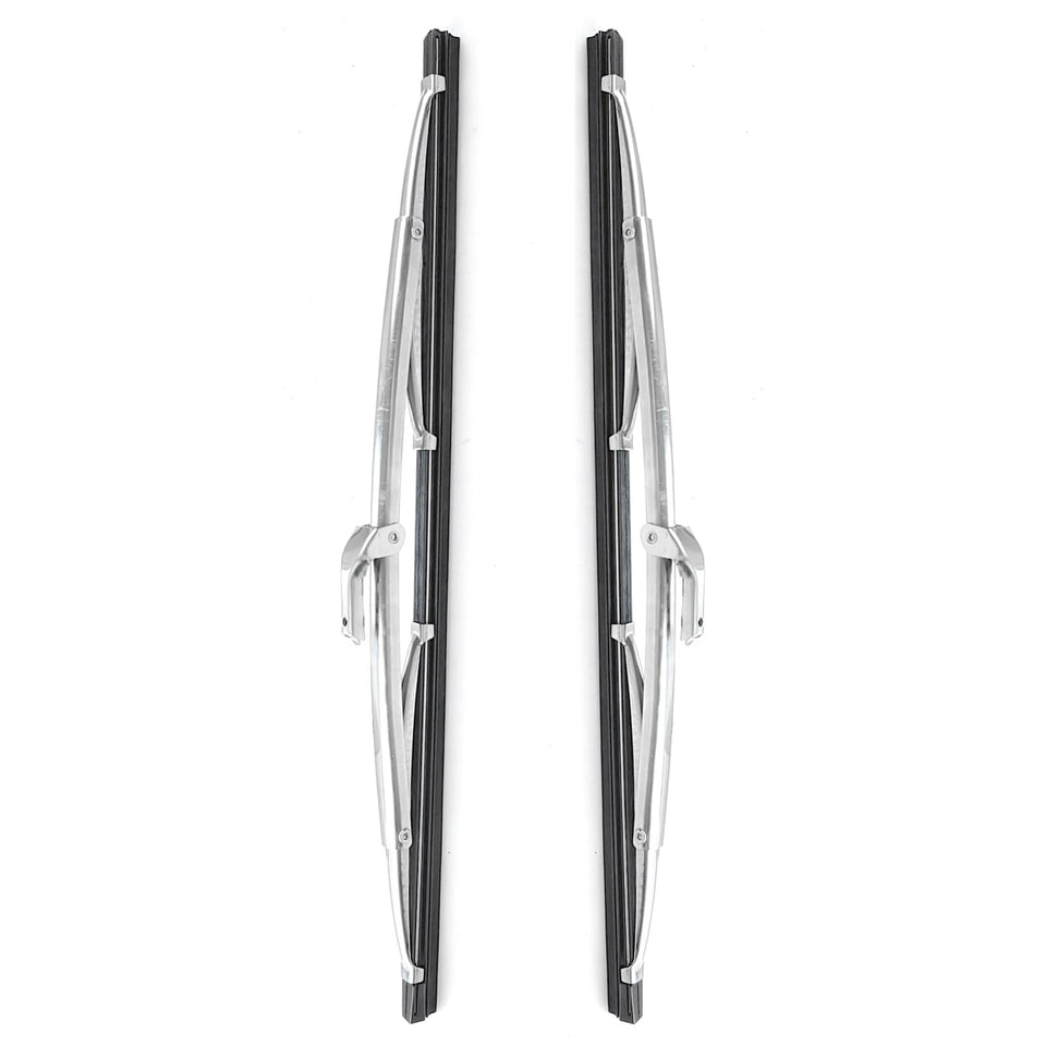 AceSupever front view of 15in wiper blades showing polished finish and fit