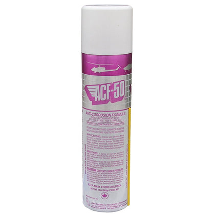 ACF-50 aerosol can front label showing product and easy application benefit