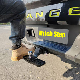 Acheterry step used to load rooftop cargo demonstrating practical convenience