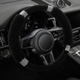 Achiou front view of cover on steering wheel, stylish upgrade and comfortable grip