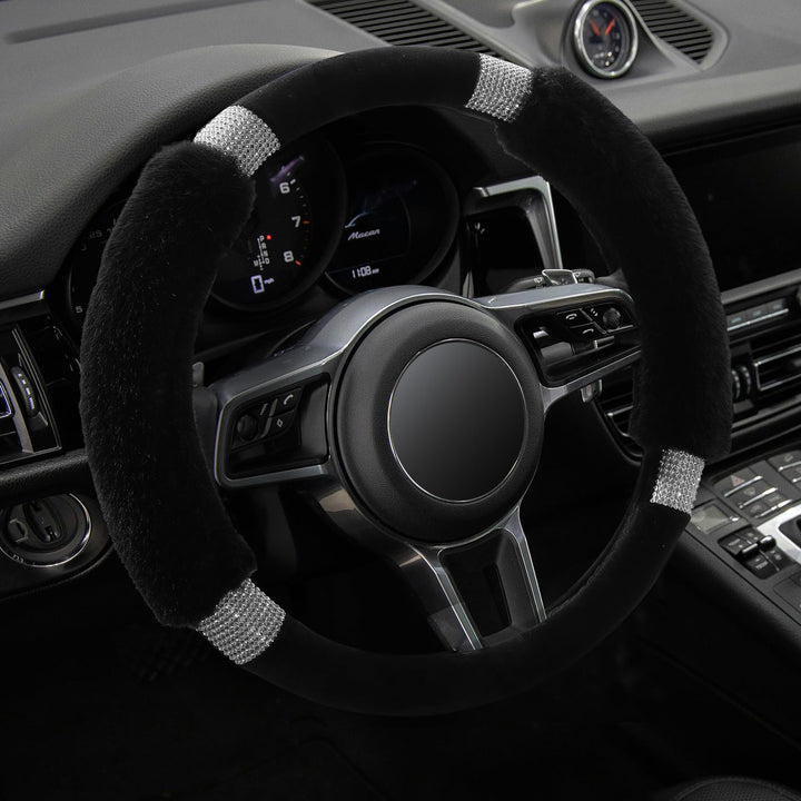 Achiou front view of cover on steering wheel, stylish upgrade and comfortable grip