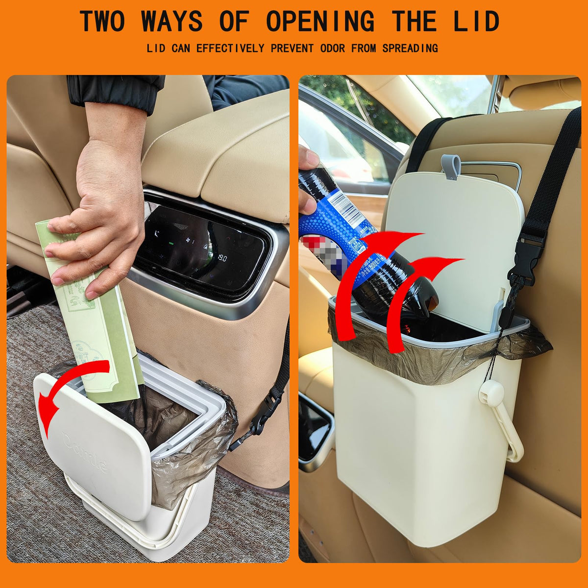 ACIOOCO close-up of dual-opening lid illustrates quick flip and slide access