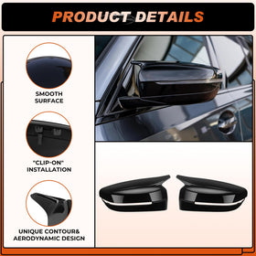 ACLONG left and right mirror covers paired to show complete replacement set