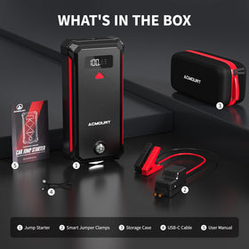 Acmount P100 label and specs closeup highlighting power rating and safety features