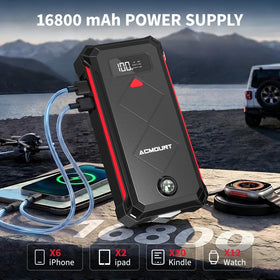 Acmount P100 USB ports and outputs charging phone fast while stranded on road