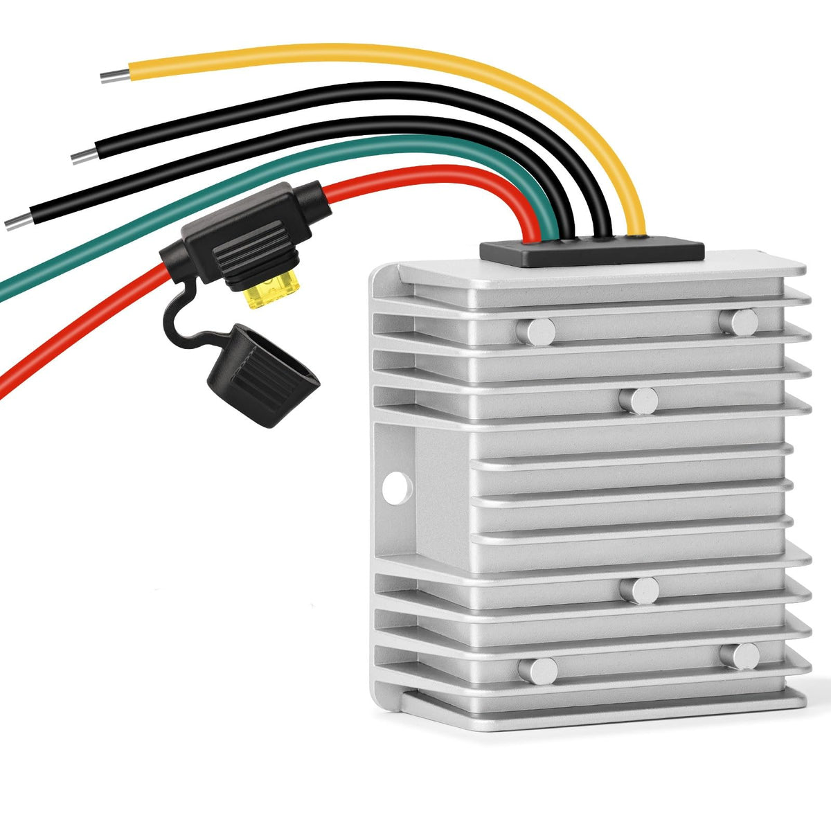 Acridine front view of converter showing compact housing and connectors for durable installation benefit