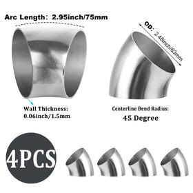 Acrux7 closeup of 45° bend highlighting smooth curve and airflow benefit