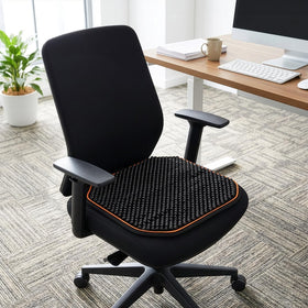 Acshio in a home office scene showing breathable comfort for long workdays