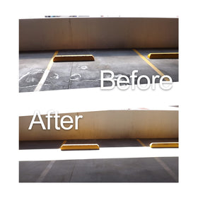 Driveway after treatment with ACT showing cleaner surface