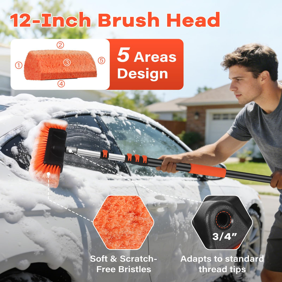 ACTREY five-sided brush close-up with soft bristles protecting paint