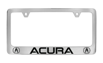 Acura front view of chrome-plated frame showing polished logo benefit enhanced branding