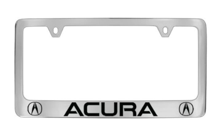 Acura front view of chrome-plated frame showing polished logo benefit enhanced branding