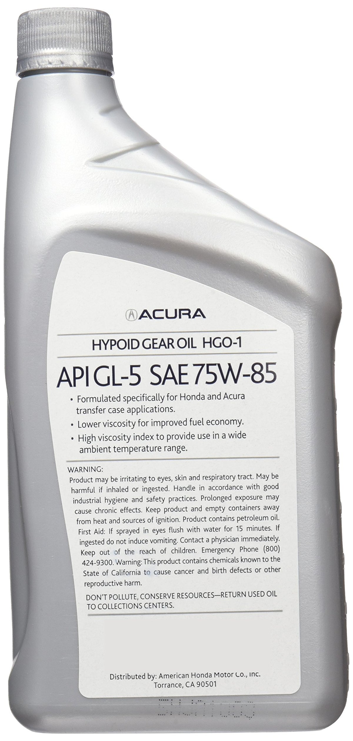 Acura HGO-1 pouring into gearbox demonstrating smooth flow and accurate fill