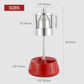 Acymner aluminum base close-up highlighting rust-resistant finish